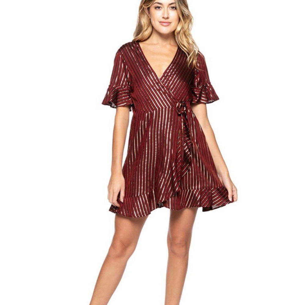 Show Me Your Mumu Leslie Dress in Red & Gold